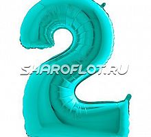 Шар Цифра 2 Тиффани 85см