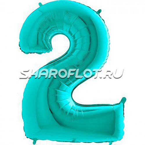 Шар Цифра 2 Тиффани 85см