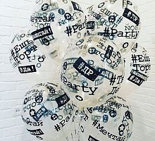 Шары Прозрачные Хештеги 30см