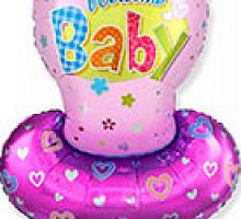 Шар Соска Welcome Baby (розовая) 95см