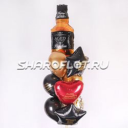 Фонтан с надпсиями парню с бутылкой Виски