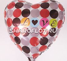 Сердце LOVE с рисунком 40см