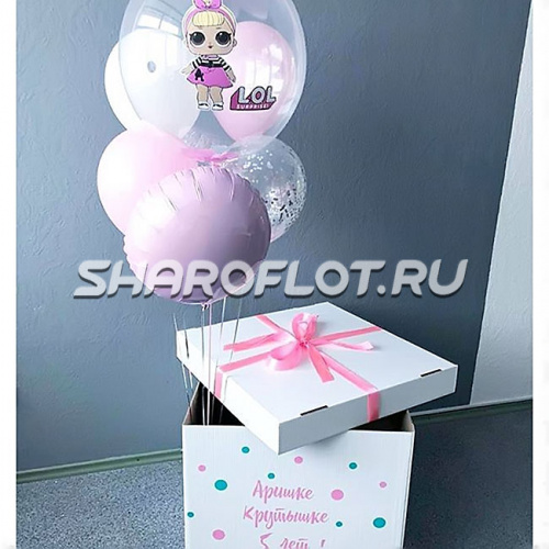 Шарики воздушные в коробке - сюрприз