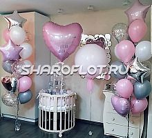 Украшение шарами комнаты девочки