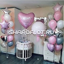 Украшение шарами комнаты девочки