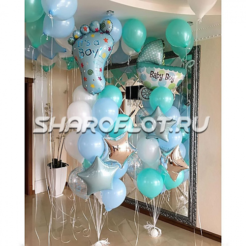 Оформление в бирюзово-голубом для мальчика