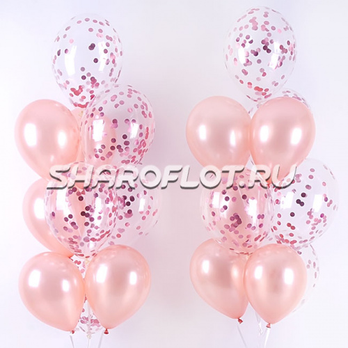 Фонтан в цветах розовое золото