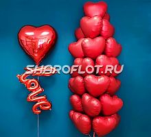 Композиция из шаров на 14 февраля