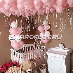 Украшение комнаты на выписку девочки из роддома