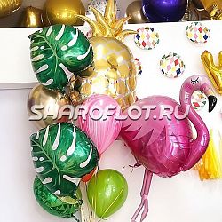 Шары с листьями тропическими