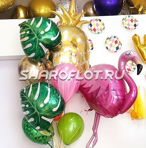 Шары с листьями тропическими