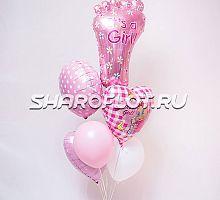 Сет розовых шаров на выписку девочки