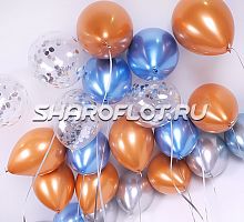 Сине-карамельные шарики 30см