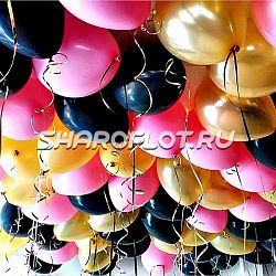 Шары золотые, черные, розовые 30см