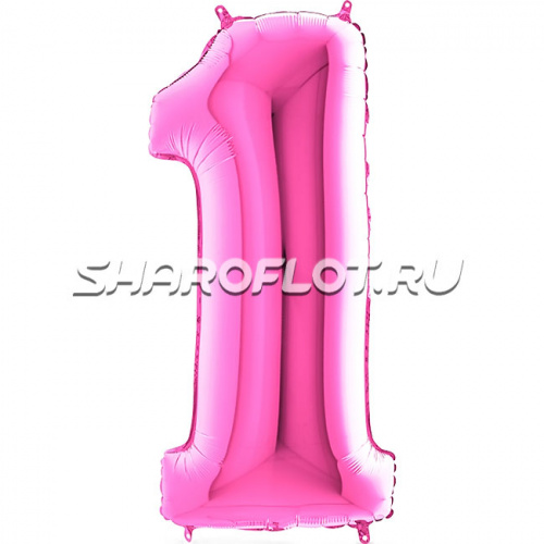Шар Цифра 1 Розовая 85см