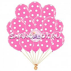 Шары Фуксия (горох белый), 30см