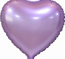 Шар Сердце Сиреневое сатин 40см