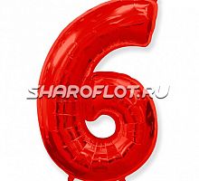 Шар Цифра 6 Красная 85см
