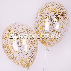 Шары с золотым конфетти квадраты