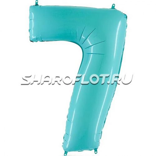Шар Цифра 7 Голубая пастель 85см