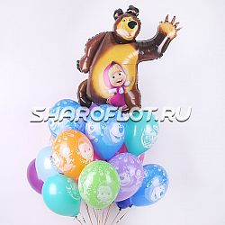 Букет шаров Маша и Медведь Поздравляют!