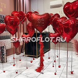 Оформление комнаты Сердцами