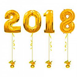 Золотые шары цифры 2018