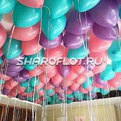 Шары розовые, бирюзовые, сиреневые 30см