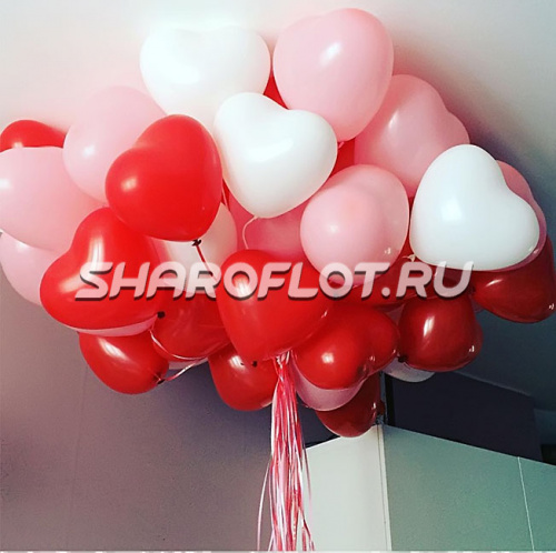 Шарики красные, розовые, белые 30см