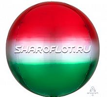 Шарик Сфера Омбре Красно-Зеленая