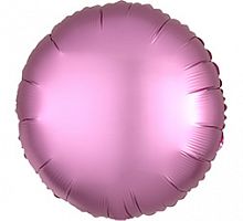 Шар Круг Фламинго сатин 40см