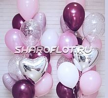 Фонтан из шаров бело сиреневые
