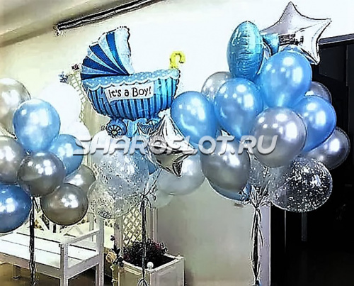 Букеты шаров на рождение мальчика