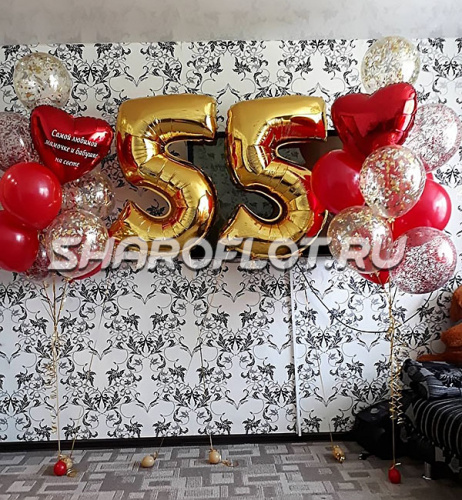 Оформление шарами для бабушки на юбилей