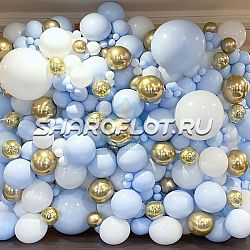 Фотозона из шаров "Голубая лагуна" 2,5х3м на каркасе