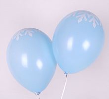 Голубые Латексные шары со снежинкой 30см