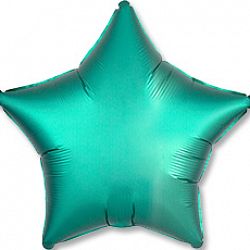 Шар Звезда Бирюза сатин 40см
