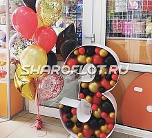 Цифра 3 в стиле аэромозайка