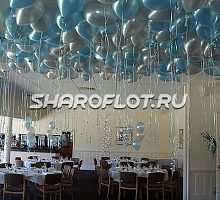Шарики серебряные, голубые 30см