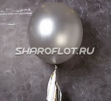 Большой шар с тассел гирляндой Серебро