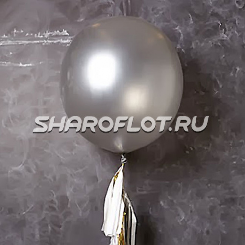 Большой шар с тассел гирляндой Серебро Большой шар с тассел гирляндой Серебро