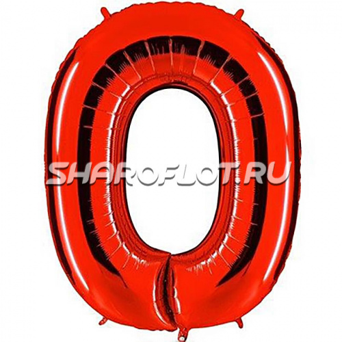 Шар Цифра 0 Красная  85см