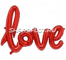 Шар Надпись love красная 80см