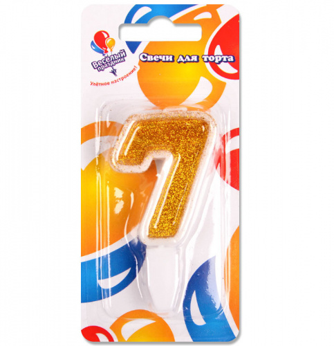 Свеча для торта Золото 7 (5см)