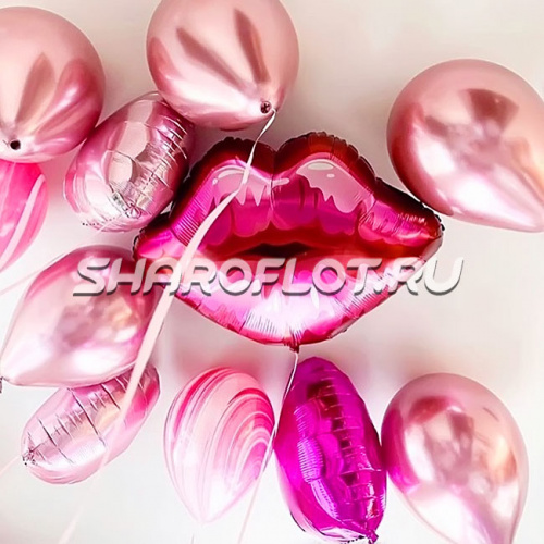 Оформление шарами для влюбленных