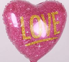 Сердце Love блестки 40см