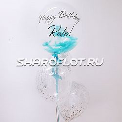 Набор шаров с блестками и перьями