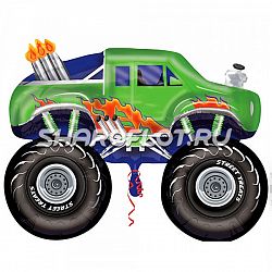 Шар Машина Бигфут с огнем 85см