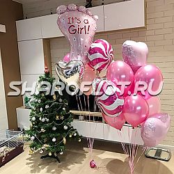 Букет шаров на встречу девочки «Конфетка»