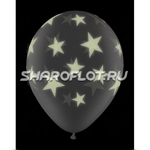 Шары Прозрачные Звезды светящиеся, 30см